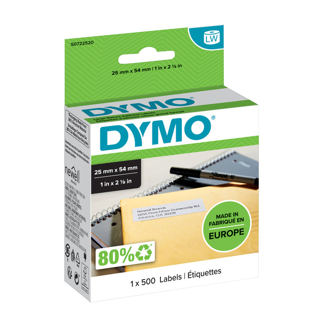 Dymo - Etiket dymo labelwriter adressering 25x54 wit