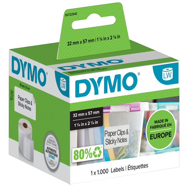 Dymo - Etiket dymo labelwriter multifunctioneel 32x57 wit