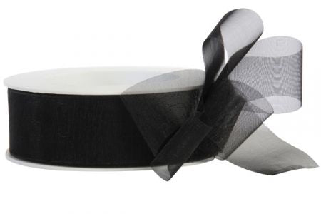 Ruban Organza 25mm x 25 mètres noir