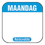 Klika - Daglabel beschrijfbaar afm. 25x25mm 1000 stuks etiket MAANDAG