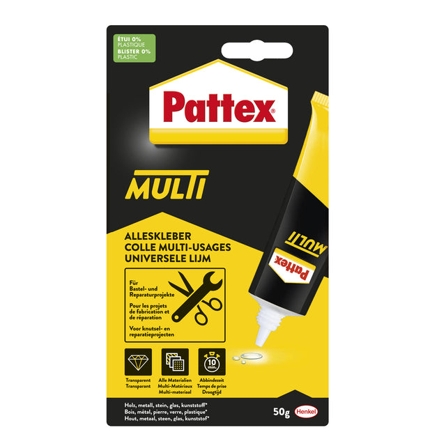 Colle tout usage Pattex Multi tube 50 grammes sur blister