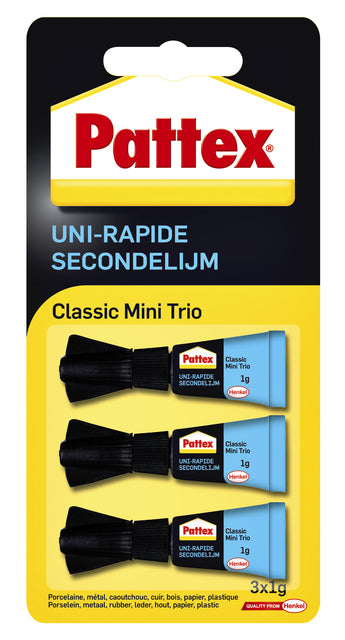 Superglue Pattex Classic mini trio tube 3x1gramme sous blister | 12 pièces