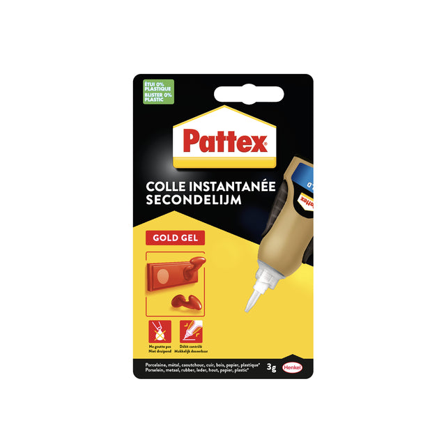 Superglue Pattex Gold gel tube 3 grammes sur blister