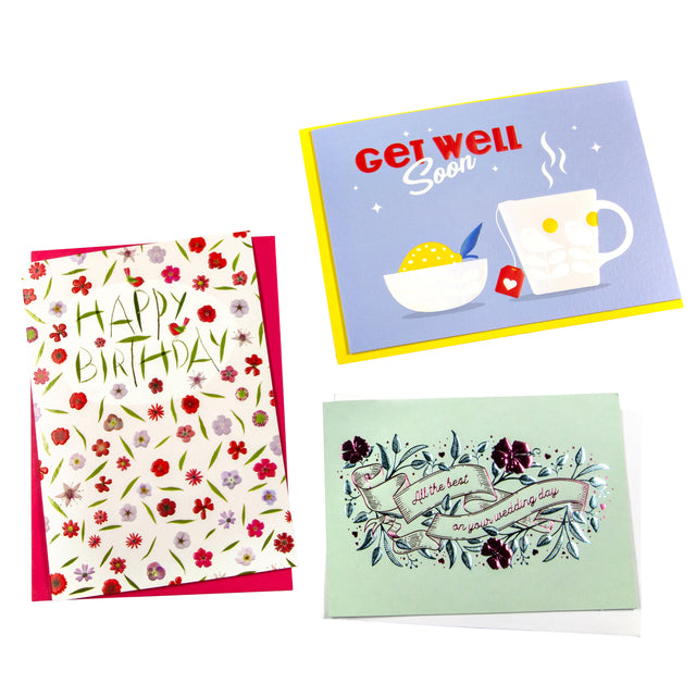 Recharge carte de voeux trombone Anglais assorti 6 cartes