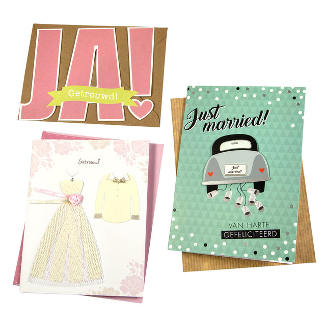 Recharge trombone carte de voeux mariage 6 cartes