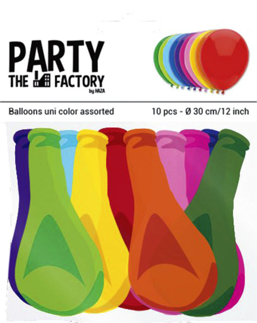 Haza - Ballon haza uni 30cm 10 stuks assorti | 5 stuks