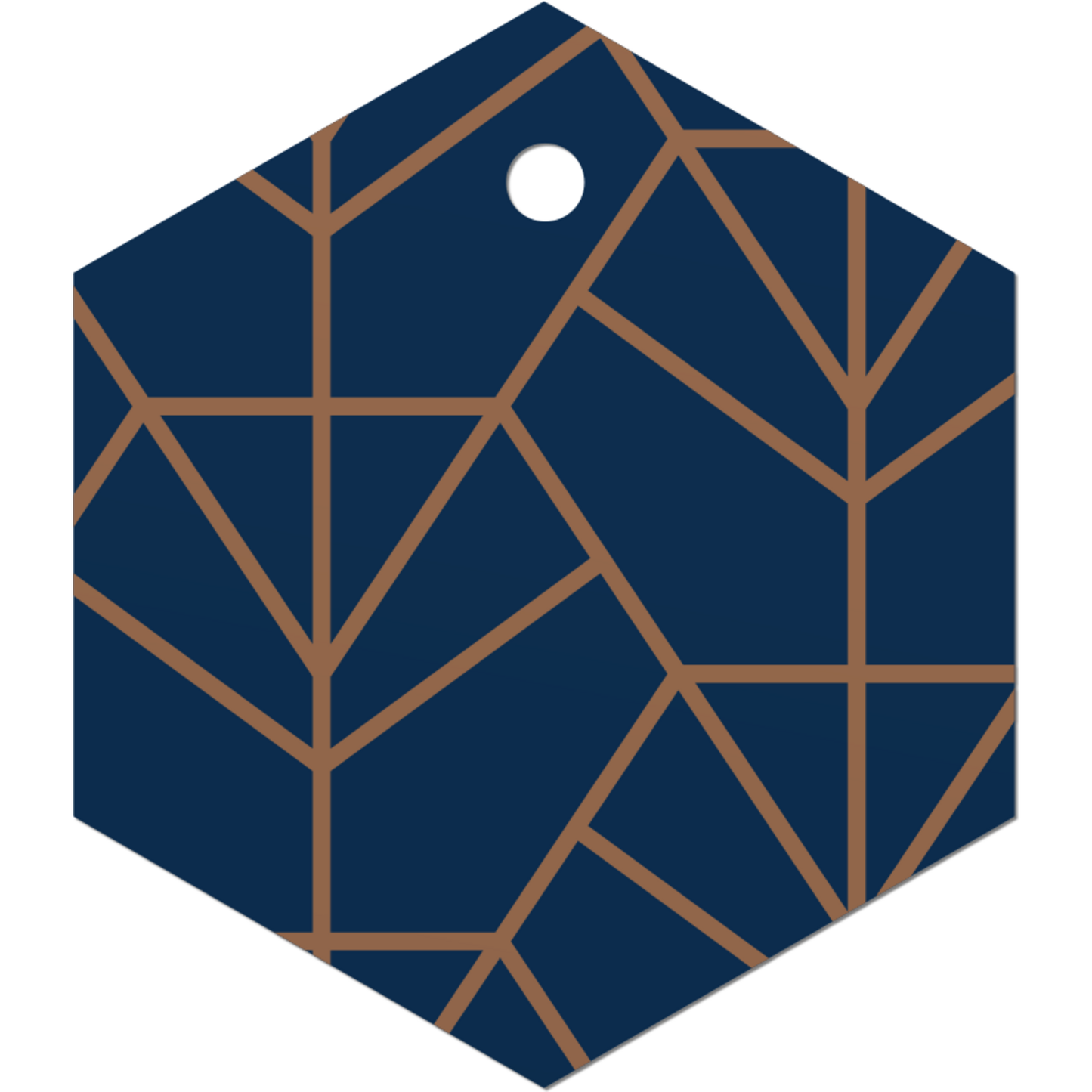 Klika - Hangtag | Blue diamond | 60x69mm | kraftpapier | blauw/koper | 50 stuks