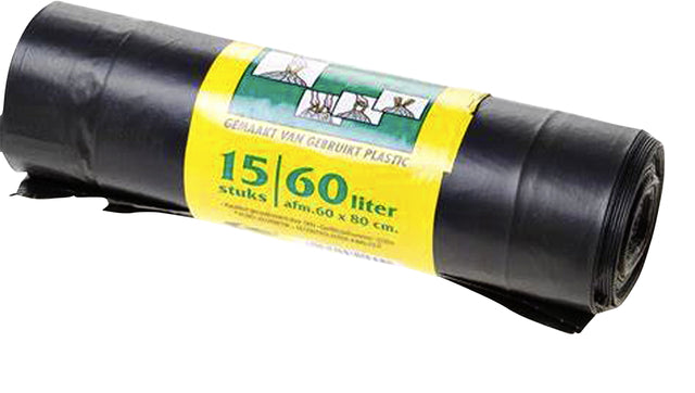 Sac poubelle Komo 60l avec cordon 15 pièces en rouleau | 20 morceaux