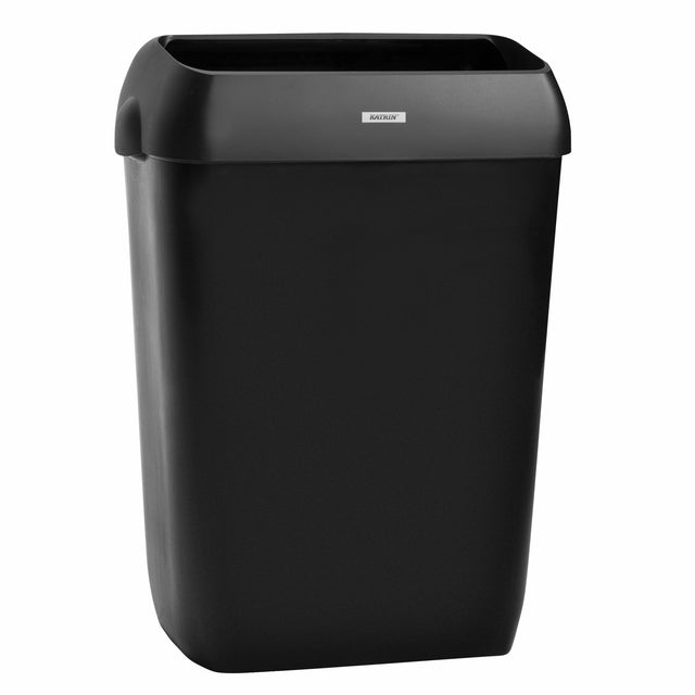 Katrin - Afvalbak katrin open inworp 50 liter zwart | 2 stuks