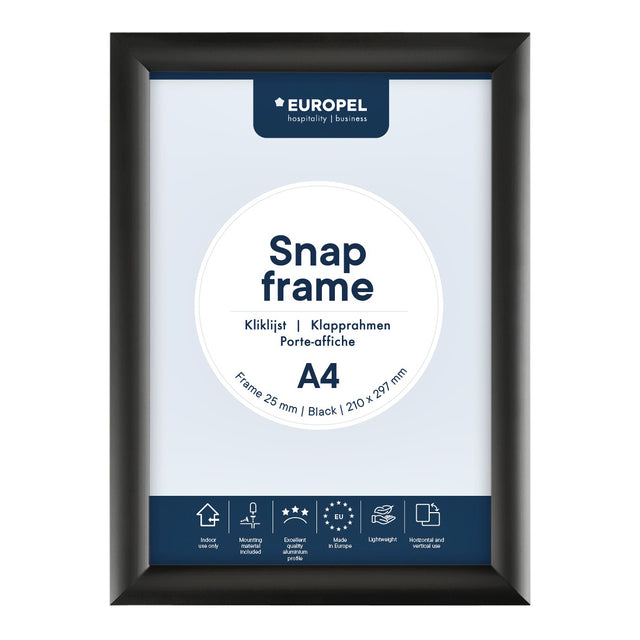 Europel - Kliklijst europel a4 25mm zwart