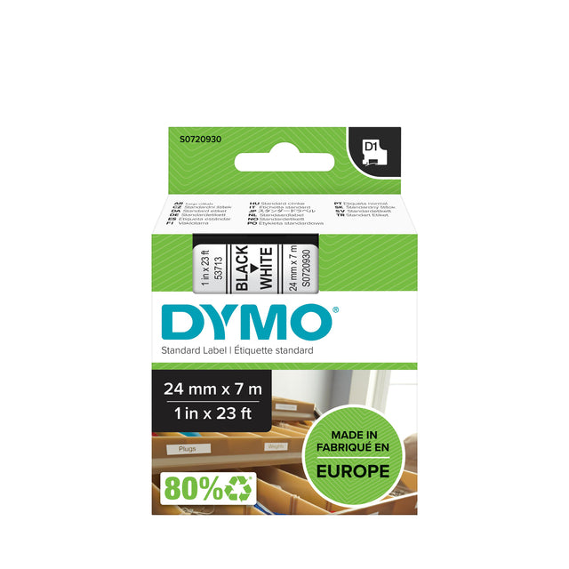 Dymo - Labele dymo labelmanager d1 polyester 24mm wit