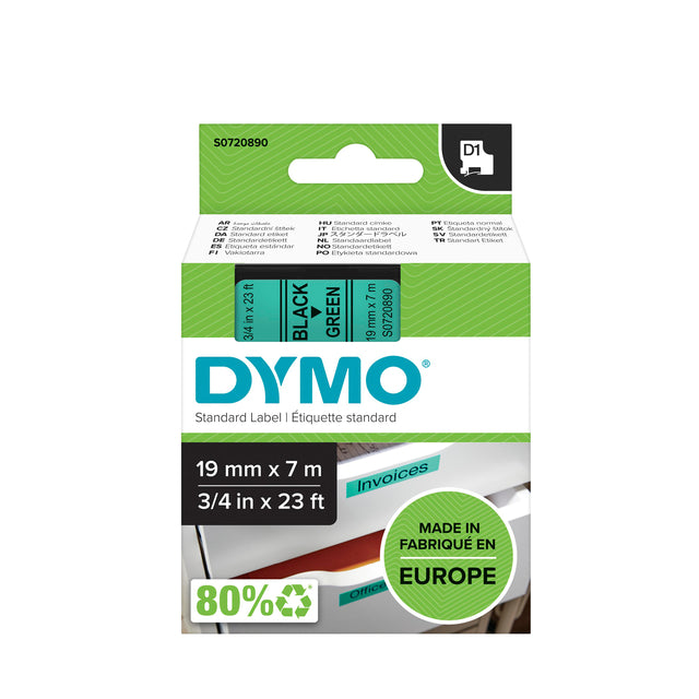 Dymo - Labele dymo labelmanager d1 polyester 19mm grn