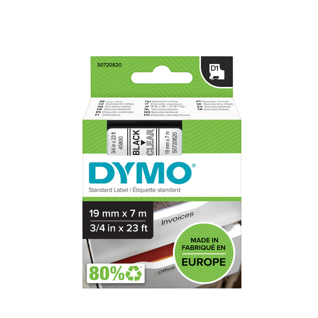 Dymo - Labele dymo labelmanager d1 polyester 19mm trns