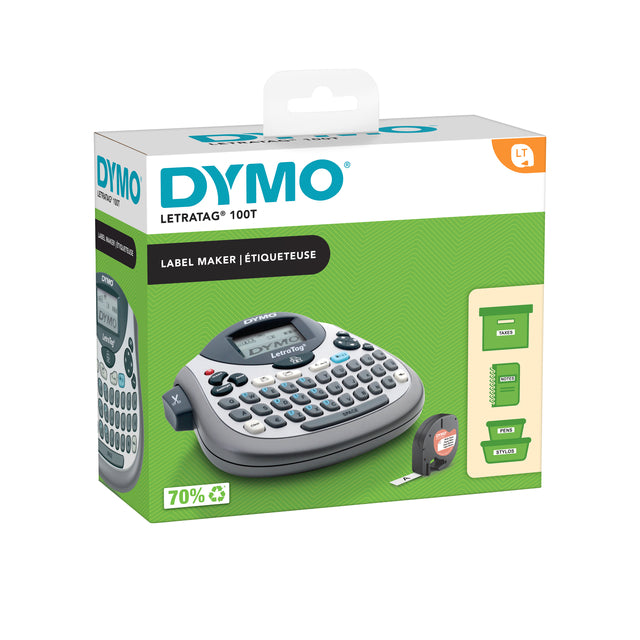 Dymo - Labelprinter dymo letratag 100t qwerty 12mm zilver