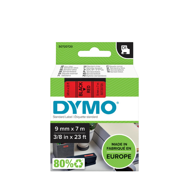 Dymo - Labele dymo labelmanager d1 polyester 9mm rood