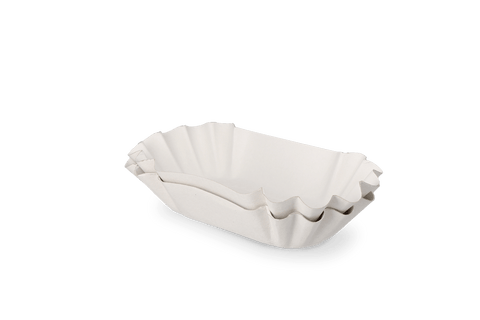 Klika - Kartonnen schaaltje geschulpt 170x100x30mm wit