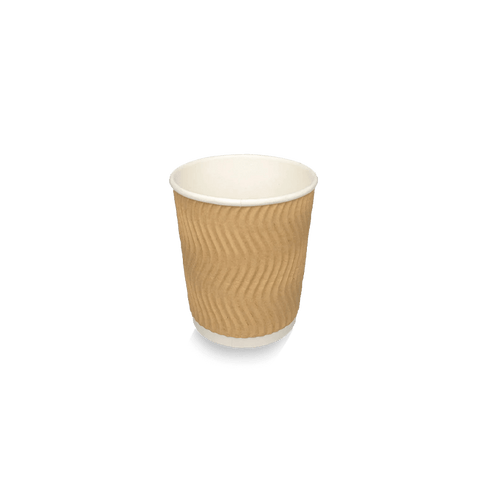 Klika - Kartonnen koffiebeker 230cc 8oz Ripple Kraft