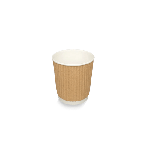 Klika - Kartonnen koffiebeker 120cc 4oz Ripple Kraft