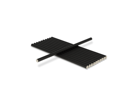 Klika - Papieren rietjes zwart 200x8mm BIO