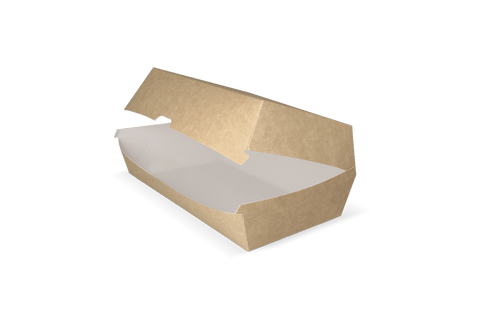 Klika - Hotdog box 20x10x8cm kraft/wit BIO