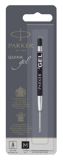 Recharge stylo gel Parker noir blister 0.7mm