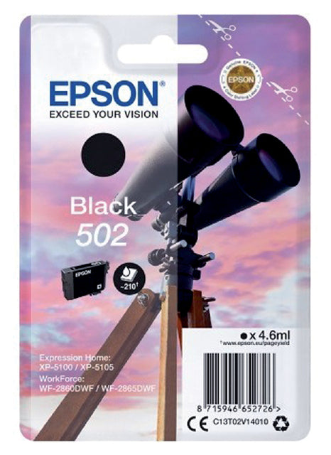 Cartouche d'encre Epson 502 T02V1 noire