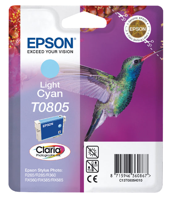 Cartouche d'encre Epson T0805 bleu clair