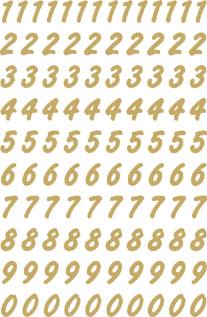 HERMA - Etiket herma 4151 8mm getallen 0-9 goud op transp
