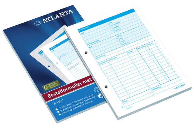 Bon de commande Atlanta A5 50X2 feuille autocopiant