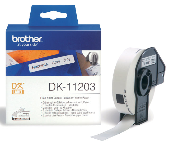 Brother - Etiket brother dk11203 naamkaart ordner 17x87mm