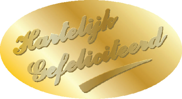 Haza - Etiket haza hartelijk gefeliciteerd gd/gd