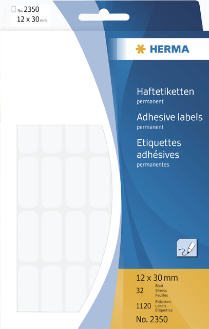 HERMA - Etiket herma 2350 12x30mm wit 1120 stuks
