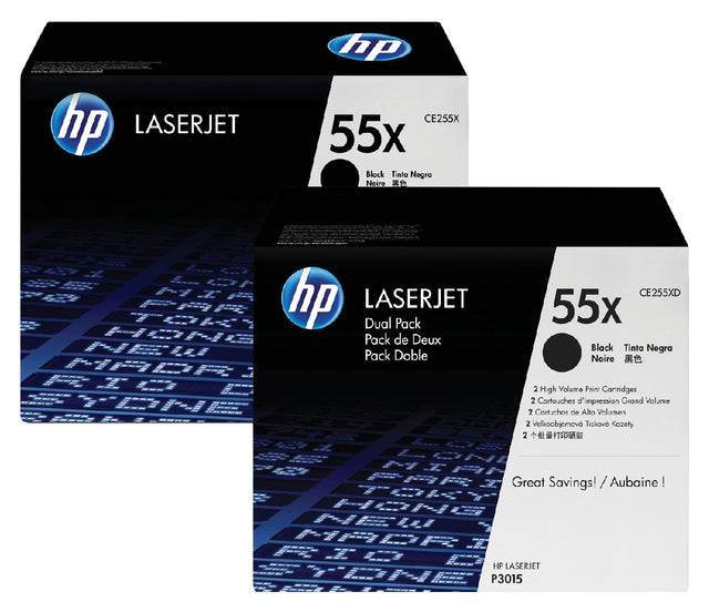 HP - Tonercartridge hp ce255xd 55x zwart 2x
