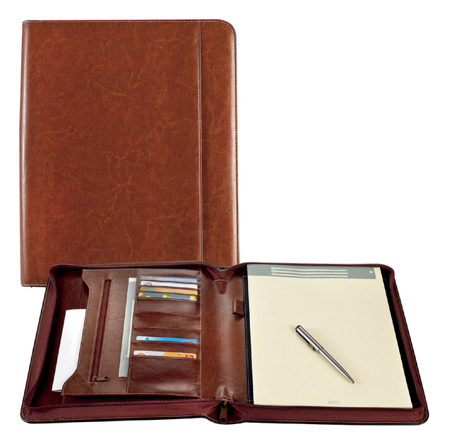 Brepols - Schrijfmap brepols palermo luxe a4 met rits bruin