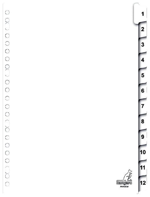 Kangaro - Tabblad kangaro 23r pk412cm 1 12 genummerd karton | 18 stuks