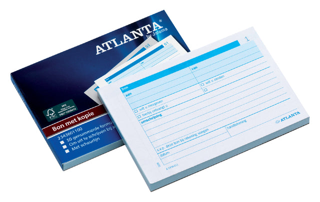 Carnet de reçus Atlanta A6 50x2feuilles | 5 pièces