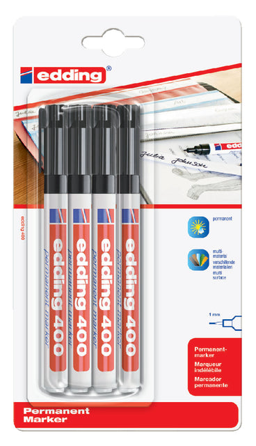 Edding - Viltstift edding 400 rond 1mm zwart