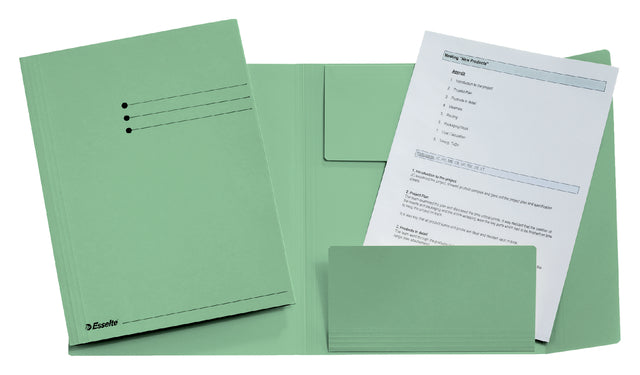 Classeur Esselte A4 3 volets manille 275gr vert | 50 pièces