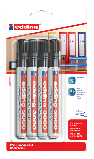 Edding - Viltstift edding 3000 rond 1.5-3mm zwart