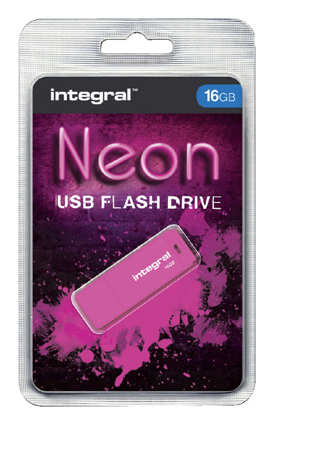 Integral - Usb stick 2.0 integral 16gb neon roze