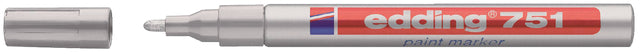 Stylo-feutre edding 751 marqueur peinture rond argent 1-2mm | 10 morceaux