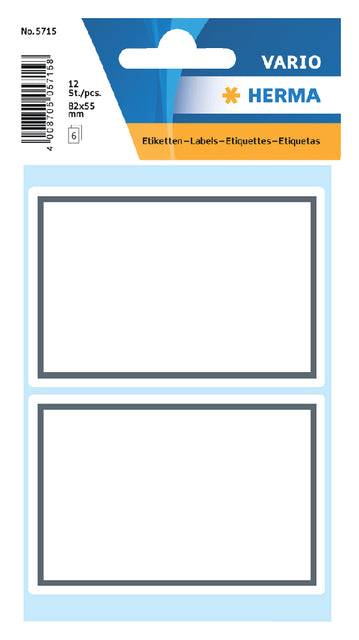 Étiquette HERMA 5715 53x80mm écriture cadre gris 12 pièces