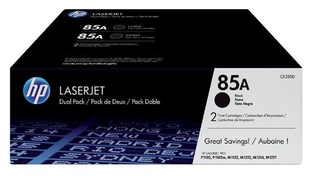 HP - Tonercartridge CE285AD 85A zwart 2x