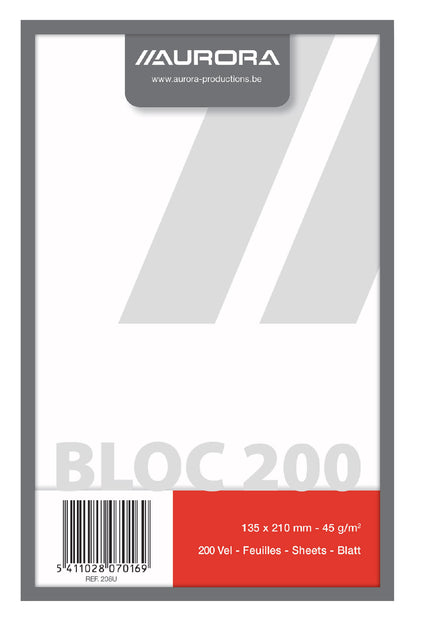Bloc-notes Aurora 135x210mm 200 feuilles vierges