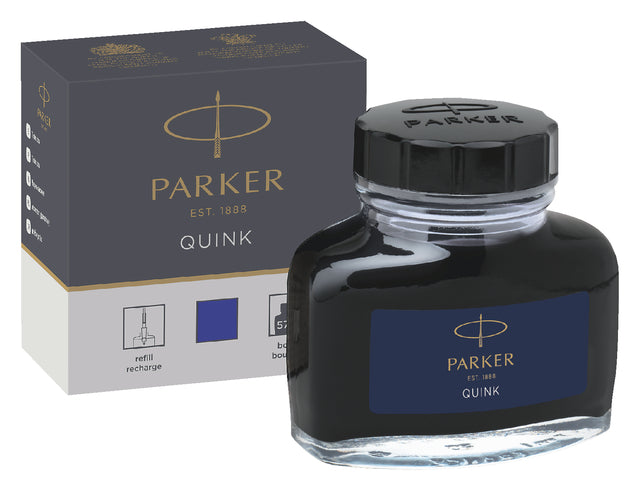 Encre pour stylo plume Parker Quink permanente 57ml bleu