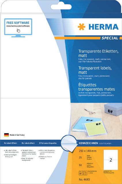 HERMA - Etiket herma 4683 210x148mm mat 50st