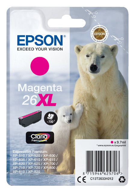 Cartouche d'encre Epson 26XL T2633 rouge HC