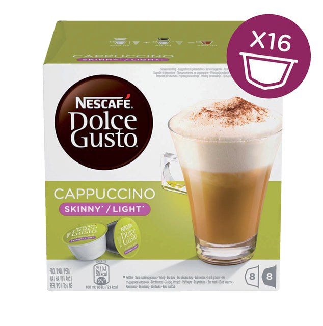 Dolce Gusto - Koffiecups dolce gusto cappuccino light 16st 8kop
