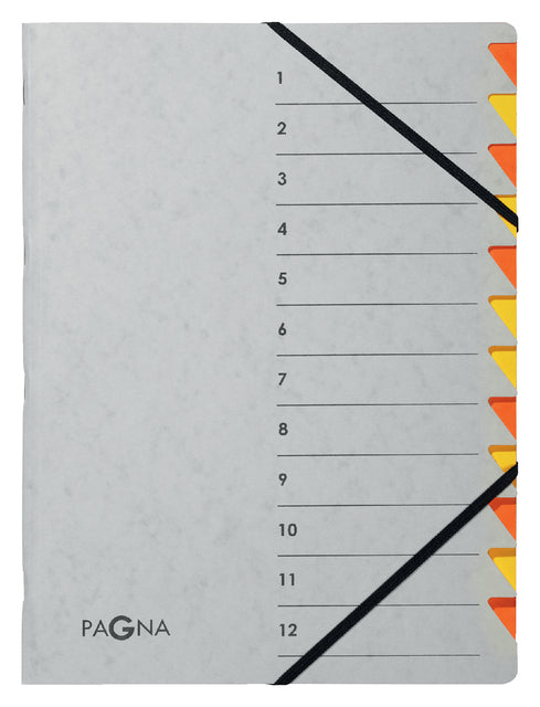 Chemise de tri Pagna Easy A4 12 onglets gris