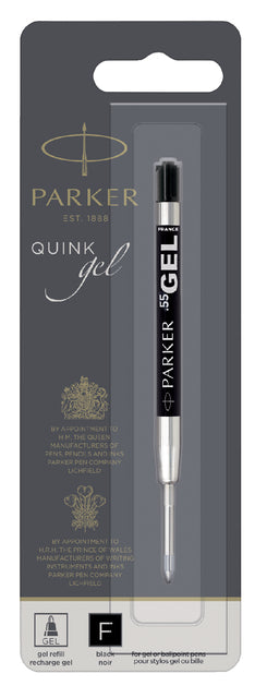 Recharge stylo gel Parker Quink noir fin